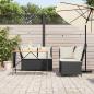 Preview: 3-tlg. Garten-Sofagarnitur mit Kissen Schwarz Poly Rattan