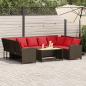 Preview: ARDEBO.de - Gartensofa mit Kissen Braun Poly Rattan
