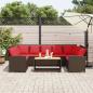 Preview: Gartensofa mit Kissen Braun Poly Rattan