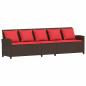 Preview: Gartensofa mit Kissen Braun Poly Rattan