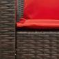 Preview: Gartensofa mit Kissen Braun Poly Rattan
