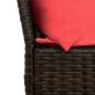 Preview: Gartensofa mit Kissen Braun Poly Rattan