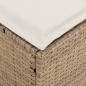 Preview: 4-tlg. Garten-Sofagarnitur mit Kissen L-Form Beige Poly Rattan