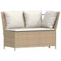 Preview: 4-tlg. Garten-Sofagarnitur mit Kissen L-Form Beige Poly Rattan