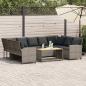 Preview: ARDEBO.de - Gartensofa mit Kissen Grau Poly Rattan