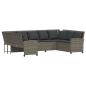 Preview: Gartensofa mit Kissen Grau Poly Rattan
