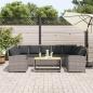 Preview: Gartensofa mit Kissen Grau Poly Rattan