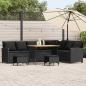 Preview: ARDEBO.de - 4tlg. Garten-Sofagarnitur mit Kissen L-Form Schwarz Poly Rattan