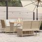 Preview: ARDEBO.de - 3-tlg. Garten-Sofagarnitur mit Kissen Beige Poly Rattan
