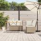 Preview: 3-tlg. Garten-Sofagarnitur mit Kissen Beige Poly Rattan