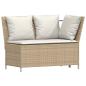 Preview: 3-tlg. Garten-Sofagarnitur mit Kissen Beige Poly Rattan