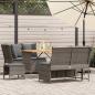 Preview: ARDEBO.de - 5-tlg. Garten-Sofagarnitur mit Kissen Grau Poly Rattan