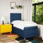 Preview: Boxspringbett mit Matratze Blau 80x200 cm Stoff