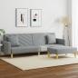 Preview: ARDEBO.de - Schlafsofa 2-Sitzer mit Kissen und Fußhocker Hellgrau Stoff