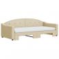 Preview: Tagesbett Ausziehbar mit Matratzen Creme 90x200 cm Stoff
