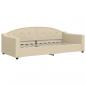 Preview: Tagesbett Ausziehbar mit Matratzen Creme 90x200 cm Stoff