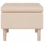 Preview: Hocker mit Holzbeinen Creme Stoff