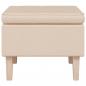 Preview: Hocker mit Holzbeinen Creme Stoff