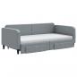 Preview: Tagesbett Ausziehbar mit Schubladen Hellgrau 100x200 cm Stoff
