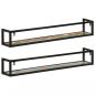 Preview: Wandregale 2 Stk. 110x17x17 cm Altholz Massiv und Eisen