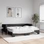 Preview: ARDEBO.de - Tagesbett Ausziehbar mit Matratzen Schwarz 80x200 cm Stoff