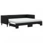 Preview: Tagesbett Ausziehbar mit Matratzen Schwarz 80x200 cm Stoff