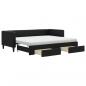 Preview: Tagesbett Ausziehbar mit Schubladen Schwarz 80x200 cm Stoff