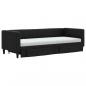 Preview: Tagesbett Ausziehbar mit Schubladen Schwarz 80x200 cm Stoff