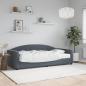Preview: ARDEBO.de - Tagesbett mit Matratze Dunkelgrau 90x190 cm Samt