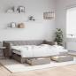 Preview: ARDEBO.de - Tagesbett Ausziehbar mit Schubladen Taupe 90x200 cm Stoff
