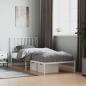 Preview: ARDEBO.de - Bettgestell mit Kopfteil Metall Weiß 90x200 cm
