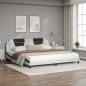 Preview: Bett mit Matratze Weiß und Schwarz 200x200 cm Kunstleder