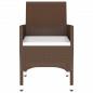 Preview: 3-tlg. Bistro-Set Poly-Rattan und Hartglas Braun