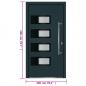 Preview: Haustür Anthrazit 100x200 cm Aluminium und PVC