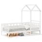 Preview: Tagesbett mit Dach Weiß 80x200 cm Massivholz Kiefer