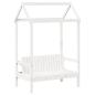 Preview: Tagesbett Set mit Dach Weiß 80x200 cm Massivholz Kiefer