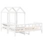 Preview: Tagesbett Set mit Dach Weiß 80x200 cm Massivholz Kiefer