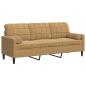 Preview: 3-Sitzer-Sofa mit Zierkissen Braun 180 cm Samt