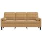Preview: 3-Sitzer-Sofa mit Zierkissen Braun 180 cm Samt