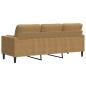 Preview: 3-Sitzer-Sofa mit Zierkissen Braun 180 cm Samt