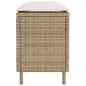 Preview: Gartenbank mit Kissen Beige 110x30x40,5 cm Poly Rattan