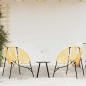 Preview: ARDEBO.de - Gartenstuhl-Set 3-tlg. Schwarz und Gelb Poly Rattan