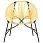 Preview: Gartenstuhl-Set 3-tlg. Schwarz und Gelb Poly Rattan