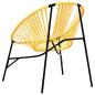 Preview: Gartenstuhl-Set 3-tlg. Schwarz und Gelb Poly Rattan