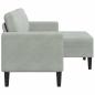 Preview: 2-Sitzer-Sofa mit Chaiselongue L-Form Hellgrau 125 cm Samt