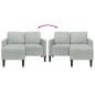 Preview: 2-Sitzer-Sofa mit Chaiselongue L-Form Hellgrau 125 cm Samt