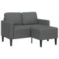 Preview: ARDEBO.de - 2-Sitzer-Sofa mit Chaiselongue L-Form Dunkelgrau 125 cm Stoff
