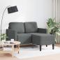 Preview: 2-Sitzer-Sofa mit Chaiselongue L-Form Dunkelgrau 125 cm Stoff