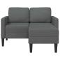 Preview: 2-Sitzer-Sofa mit Chaiselongue L-Form Dunkelgrau 125 cm Stoff