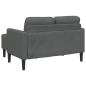 Preview: 2-Sitzer-Sofa mit Chaiselongue L-Form Dunkelgrau 125 cm Stoff
